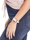 GUESS Factory Women's White and Rose Gold-Tone Analog Watch, NS