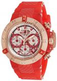 Invicta Women's Subaqua Stainless Steel Quartz Watch with Silicone Strap, Red, 24.5 (Model: 30305)