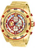 Invicta Men's Marvel Ironman Quartz Watch with Stainless Steel Strap, Gold, 26 (Model: 26799)