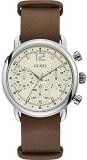 Guess Men's Analogue Quartz Watch with Leather Strap W1242G1