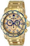 Invicta Mens Pro Diver Scuba Swiss Chronograph 18k Gold Plated Stainless Steel Watch 80069