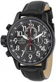 Invicta Men's Connection Stainless Steel Quartz Watch with Leather Strap, Black, 22 (Model: 28742)