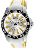 Invicta 25474 Men's Pro Diver Silver & Yellow Dial White & Yellow Polyurethane Strap Watch