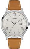 Guess Watches Men's Guess Men's Leather Brown-Beige Watch