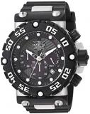 Invicta Men's Subaqua Stainless Steel Quartz Watch with Polyurethane Strap, Black, 34.3 (Model: 25038)