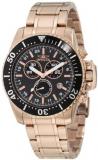 Invicta Men's 11289 Pro Diver Chronograph Black Carbon Fiber Dial 18k Rose Gold Ion-Plated Stainless Steel Watch