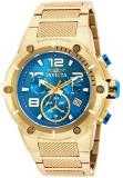 Invicta Speedway Chronograph Blue Dial Gold Ion-plated Mens Watch 19532
