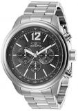 Invicta Men's Aviator Quartz Watch with Stainless Steel Strap, Silver, 22 (Model: 28894)