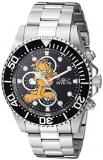 Invicta Men's Character Collection Garfield Analog Quartz Watch with Stainless Steel Strap, Silver, 21.3 (Model: 27419)