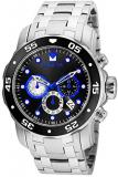Invicta Men's Pro Diver Quartz Watch with Stainless-Steel Strap, Silver, 26 (Mod...