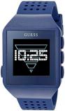 GUESS Quartz Watch with Silicone Strap, Blue, 22.5 (Model: C3002M5)