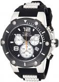 Invicta Men's Speedway Stainless Steel Quartz Watch with Silicone Strap, Black, 30 (Model: 22235)