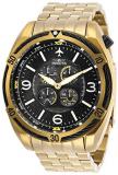 Invicta Men's Aviator Quartz Watch with Stainless Steel Strap, Gold, 24 (Model: 28087)