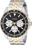 GUESS Men's Analog Watch with Stainless Steel Strap, Two Tone, 22 (Model: U1107G6)