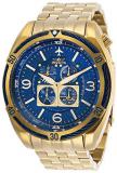 Invicta Men's Aviator Quartz Watch with Stainless Steel Strap, Gold, 24 (Model: 28089)