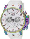 Invicta Men's I-Force Stainless Steel Quartz Watch with Silicone Strap, White, 24 (Model: 25277)