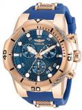 Invicta Men's Bolt Quartz Watch with Stainless Steel and Silicone Strap, Rose Gold and Blue, 30 (Model: 31957)