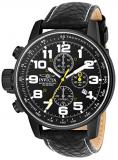 Invicta Men's 3332 Force Collection Stainless Steel Left-Handed Watch with Black Leather Band