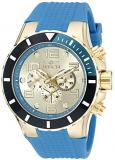 Invicta Men's 18740 Pro Diver 18k Gold Ion-Plated Watch with Blue Silicone Band