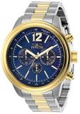 Invicta Men's Aviator Quartz Watch with Stainless Steel Strap, Two Tone, 22 (Model: 28897)