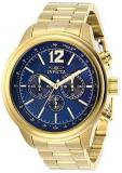 Invicta Men's Aviator Quartz Watch with Stainless Steel Strap, Gold, 22 (Model: ...