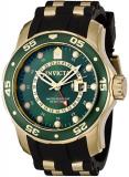 Invicta Men's Pro Diver Collection GMT 18k Gold-Plated Stainless Steel Watch with Black Band
