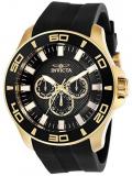 Invicta Men's Pro Diver Stainless Steel Quartz Watch with Silicone Strap, Black,...