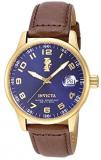 Invicta Men's 15255 &quot;I-Force&quot; 18k Gold Ion-Plated Stainless Steel and Brown Leather Watch