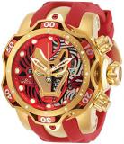 Invicta Men's Marvel Quartz Watch with Stainless Steel, Silicone Strap, Gold, Red, 26 (Model: 30552)