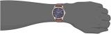 GUESS Brown + Blue Genuine Leather Watch with Date Function. Color: Brown (Model: U1186G3)