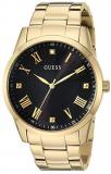 GUESS  Gold-Tone Stainless Steel Bracelet Watch with Black Genuine Diamond Dial + Gold-Tone Roman Numerals. Color: Rose Gold-Tone (Model U1194G3)