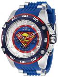 Invicta Men's DC Comics Stainless Steel Quartz Watch with Silicone Strap, Blue, 26 (Model: 29121)
