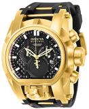 Invicta Men's Reserve Stainless Steel Quartz Watch with Silicone Strap, Black, 3...