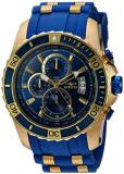 Invicta Men's Pro Diver Stainless Steel Quartz Watch with Polyurethane Strap, Blue, 26