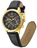 Invicta Men's 90242-003 Invicta I 18k Gold-Plated Stainless Steel Watch with Black Leather Band