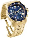 Invicta Men's 0073 Pro Diver Collection Chronograph 18k Gold-Plated Watch with Link Bracelet