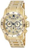 Invicta Men's 0074 pro Diver Analog Japanese Quartz 18k Gold-plated Stainless Steel Watch