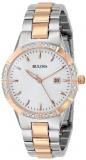 Bulova Women's 98R169 Two-Tone Watch with Diamond-Accented Bezel