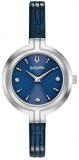 Rhapsody 96P212 Womens Blue Genuine Leather Band Blue Quartz Dial Watch