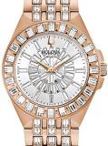 Bulova Phantom 98L268 Womens Rose-Tone Stainless Steel Bracelet Band Silver Dial Watch
