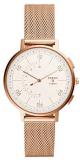 Fossil Women's Hybrid Smartwatch Analog-Quartz Watch with Stainless-Steel-Plated Strap, Rose Gold, 16 (Model: FTW5028)