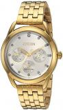 Citizen Women's 'Drive' Quartz Stainless Steel Casual Watch, Color:Gold-Toned (Model: FD2052-58A)