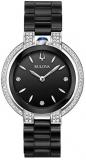 Ladies' Bulova Rubaiyat Diamond Accent Black Ceramic Bracelet Watch 98R266