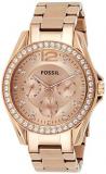 Fossil Women's Riley Stainless Steel Multifunction Glitz Quartz Watch