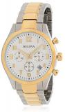 Bulova Classic Two Tone Chronograph Stainless Steel Mens Watch 98B330