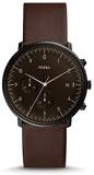 Fossil Mens Chronograph Quartz Watch with Leather Strap FS5485