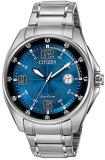 Citizen Mens Analogue Classic Solar Powered Watch with Stainless Steel Strap AW1510-54L