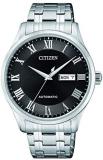 Citizen NH8360-80E Men's Stainless Steel Roman Black Dial Day Date Automatic Watch