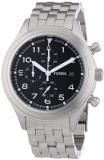 Fossil Compass Chronograph Black Dial Stainless Steel Mens Watch JR1431