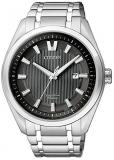 Citizen Super Titanium Quartz Watch, Eco Drive, 42 mm, Black, 10 ATM, AW1240-57E